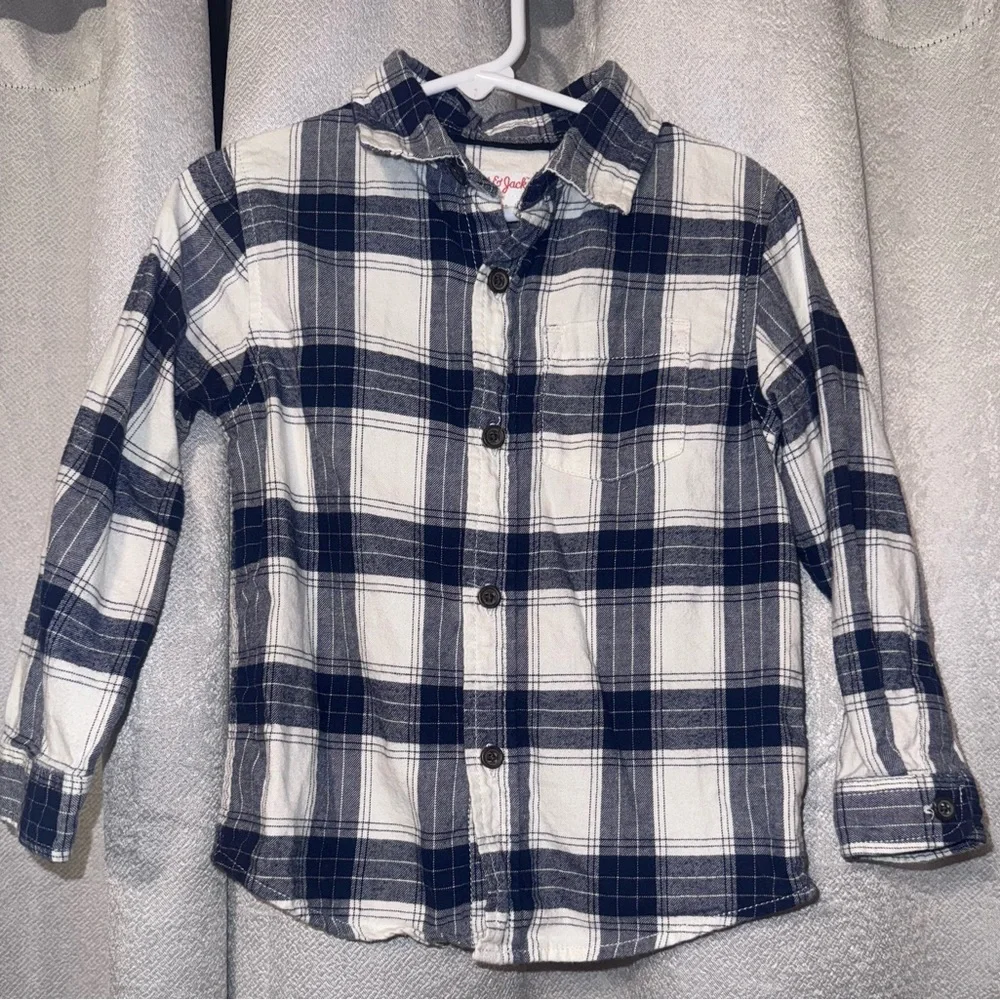 Boys Long Sleeve Cat & Jack Flannel Button-Down Shirt Size 4T